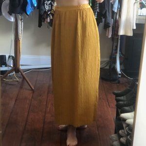 Long mustard textured skirt